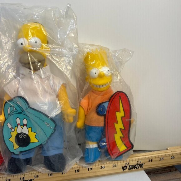 Simpsons Plush Doll Lot Homer Marge Bart Lisa Maggie 5 Pc Set NIP Multicolor - Picture 3 of 5